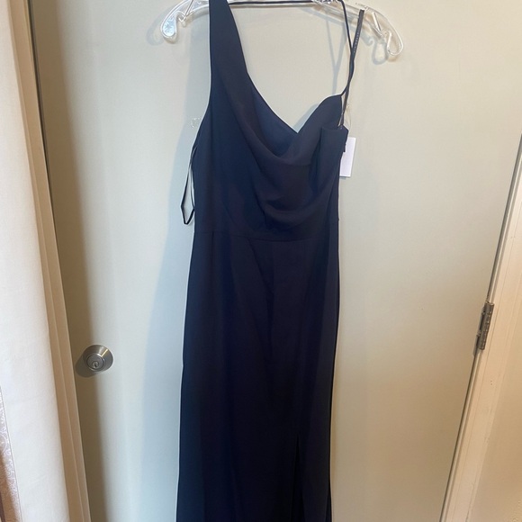 NWT After Six Crepe One Shoulder With Strap Cowl Dress - Picture 7 of 8